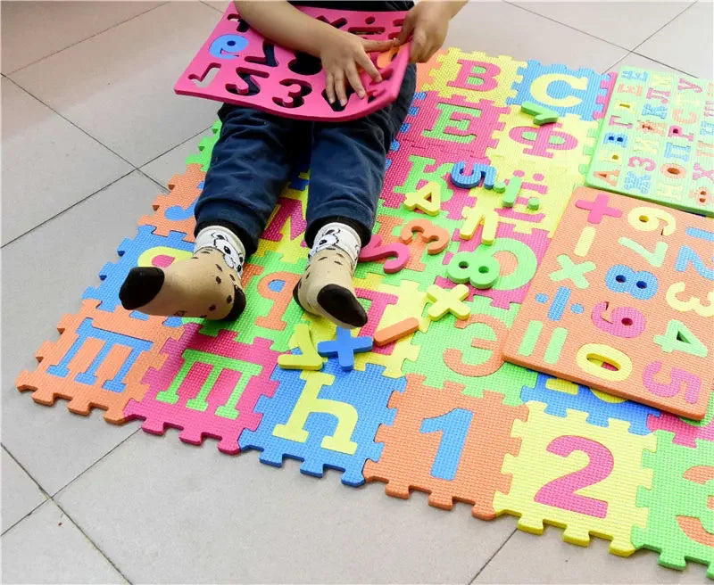 Russian Alphabet EVA Foam Puzzle Mat 36 Pcs Interlocking Floor Carpet 14x14cm
