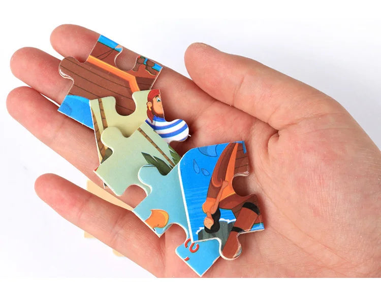 CowLost | fencing-barriers-20-piece-wooden-3d-cartoon-puzzle-educational-toy |14