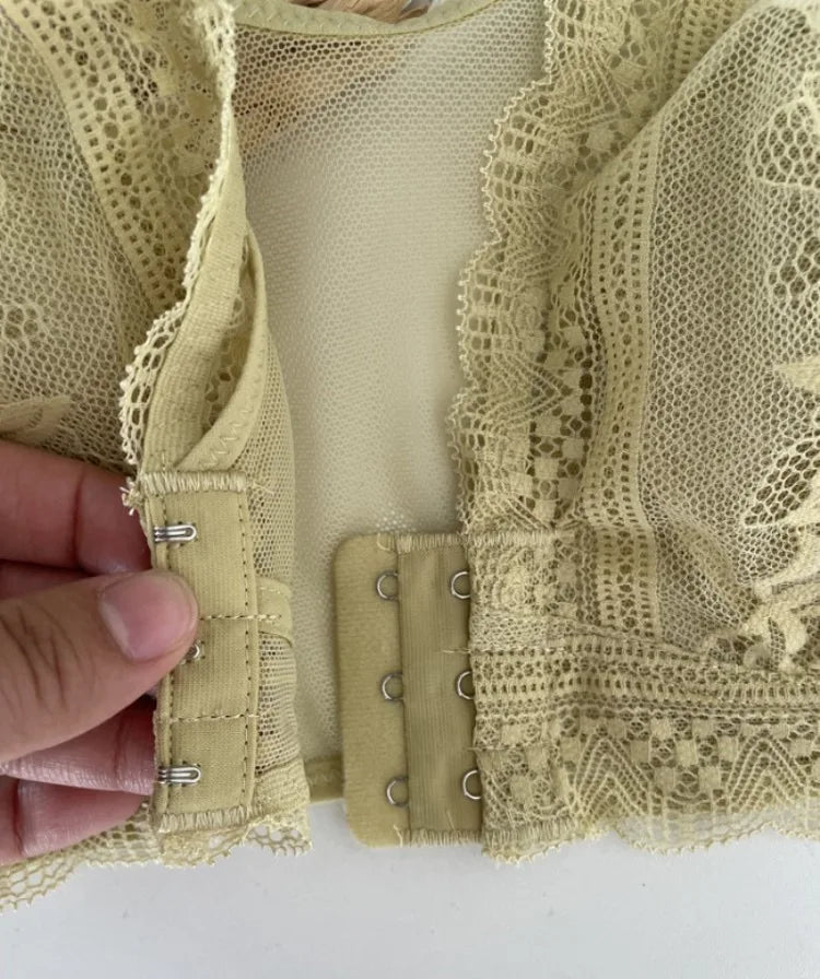 CowLost | womens-large-size-bra-with-front-buckle-lace-rabbit-ears-vest-style-underwear-for-full-chest-thin-figure-new-fashion-trend |7