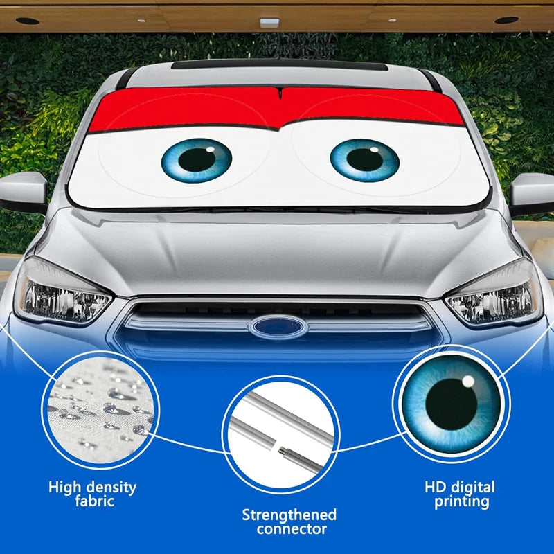 150*70CM Cartoon Eye Car Sunshade Front Window Cover UV Protection