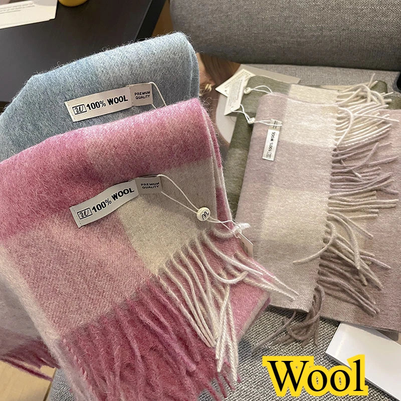 CowLost | australian-wool-winter-plaid-cashmere-scarf |1