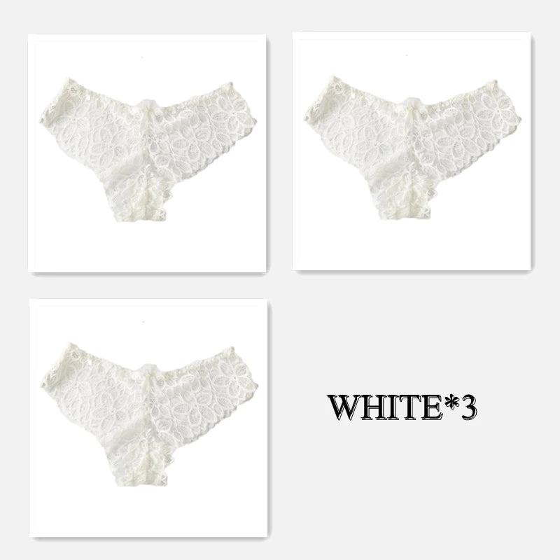 CowLost | product_id-3pcs-women-s-low-waist-lace-briefs-soft-solid-color-underwear |20