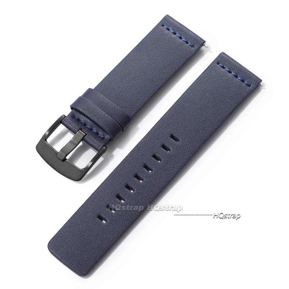 18mm-24mm Leather Watch Band for Samsung Galaxy Watch 7 6 5 4 & Gear S3 with Quick Release