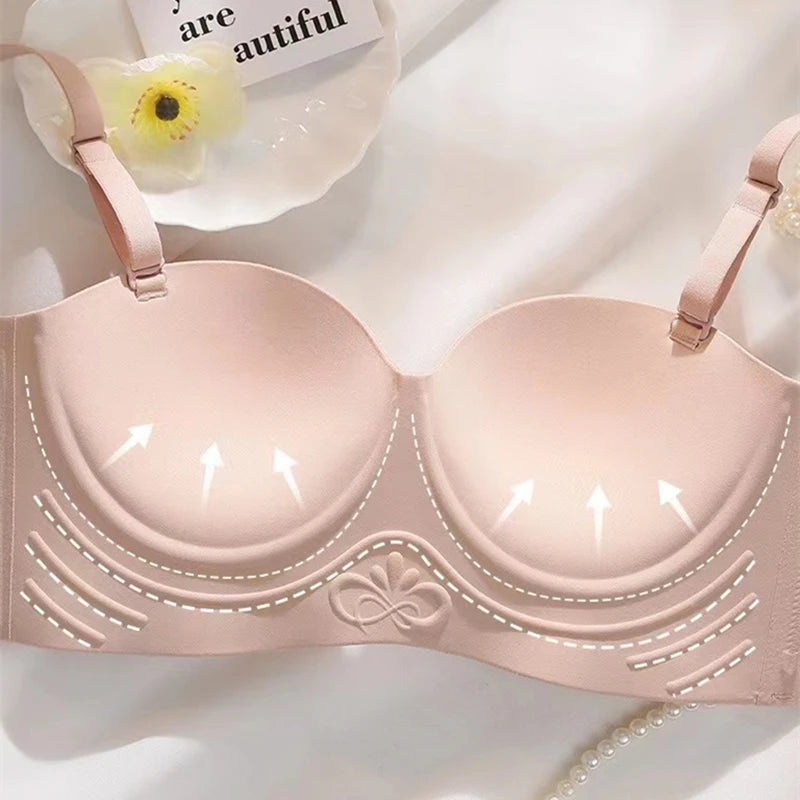 CowLost | product_id-strapless-wireless-push-up-bra-with-beautiful-back-comfortable-breathable-womens-underwear |9