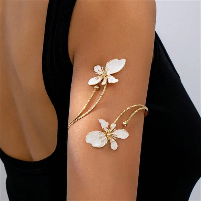CowLost | vintage-elegant-flower-open-armband-cuff-bracelet-for-women |11