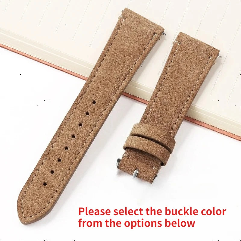 CowLost | product_id-vintage-brown-suede-leather-quick-release-watch-strap-20mm-22mm-unisex |9