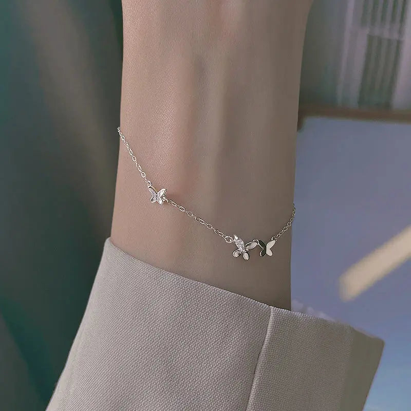 CowLost | handbags-sam-panda-925-sterling-silver-butterfly-zircon-tassel-anklet-for-women |18