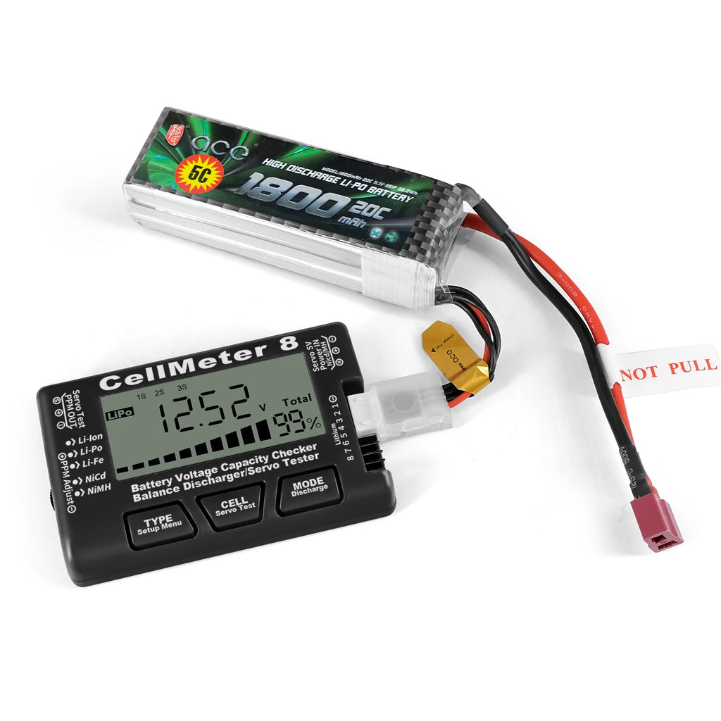 8 in 1 CellMeter Battery Capacity Tester Digital RC LiPo Li-ion NiMH Checker