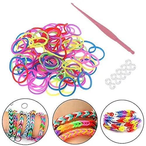 600pcs Loom Rubber Bands Refill Kit for Hair Ties and Bracelet Making DIY Craft Gift
