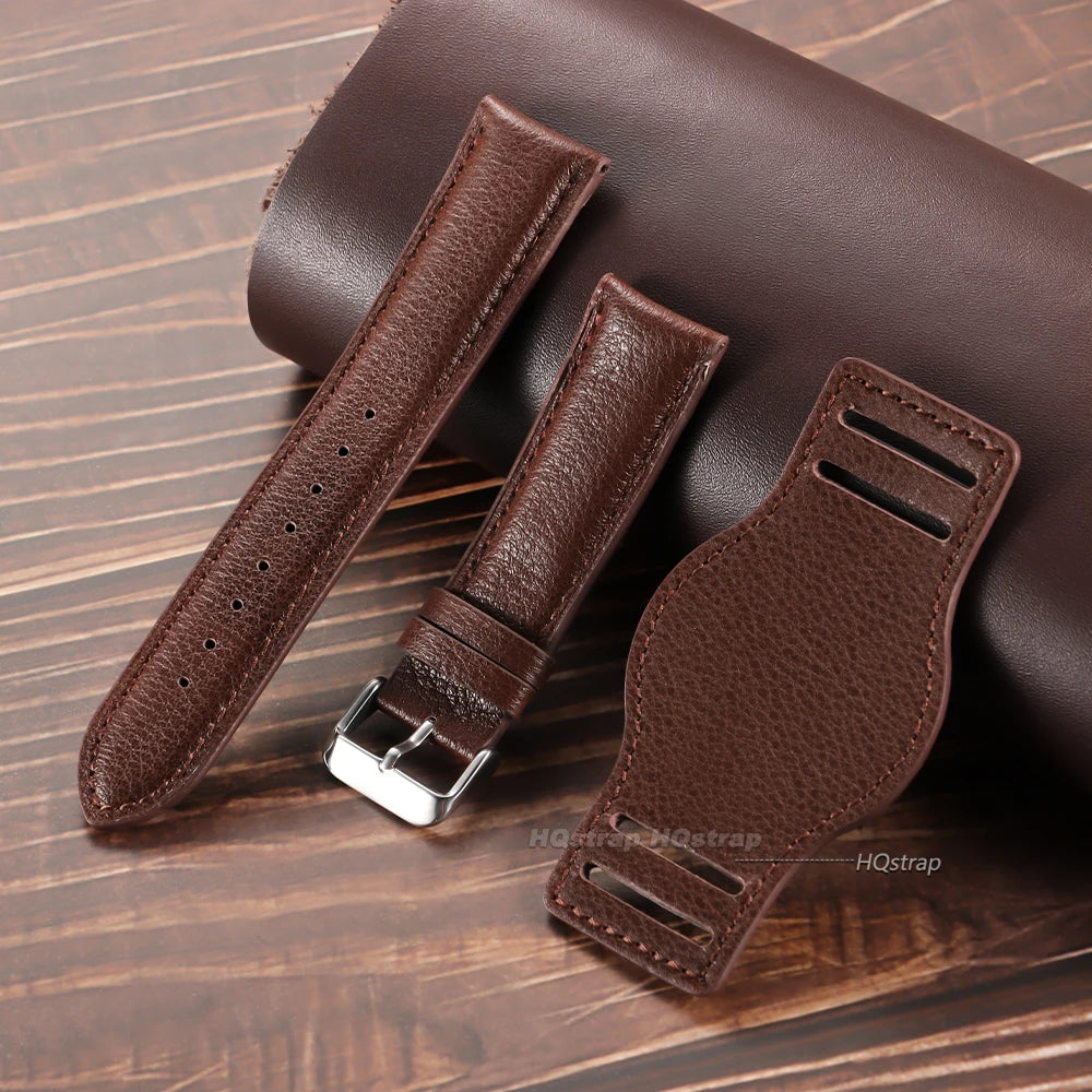 CowLost | product_id-vintage-handmade-cowhide-leather-watch-strap-18-22mm-for-seiko-black-brown-coffee-replacement-wristband |11