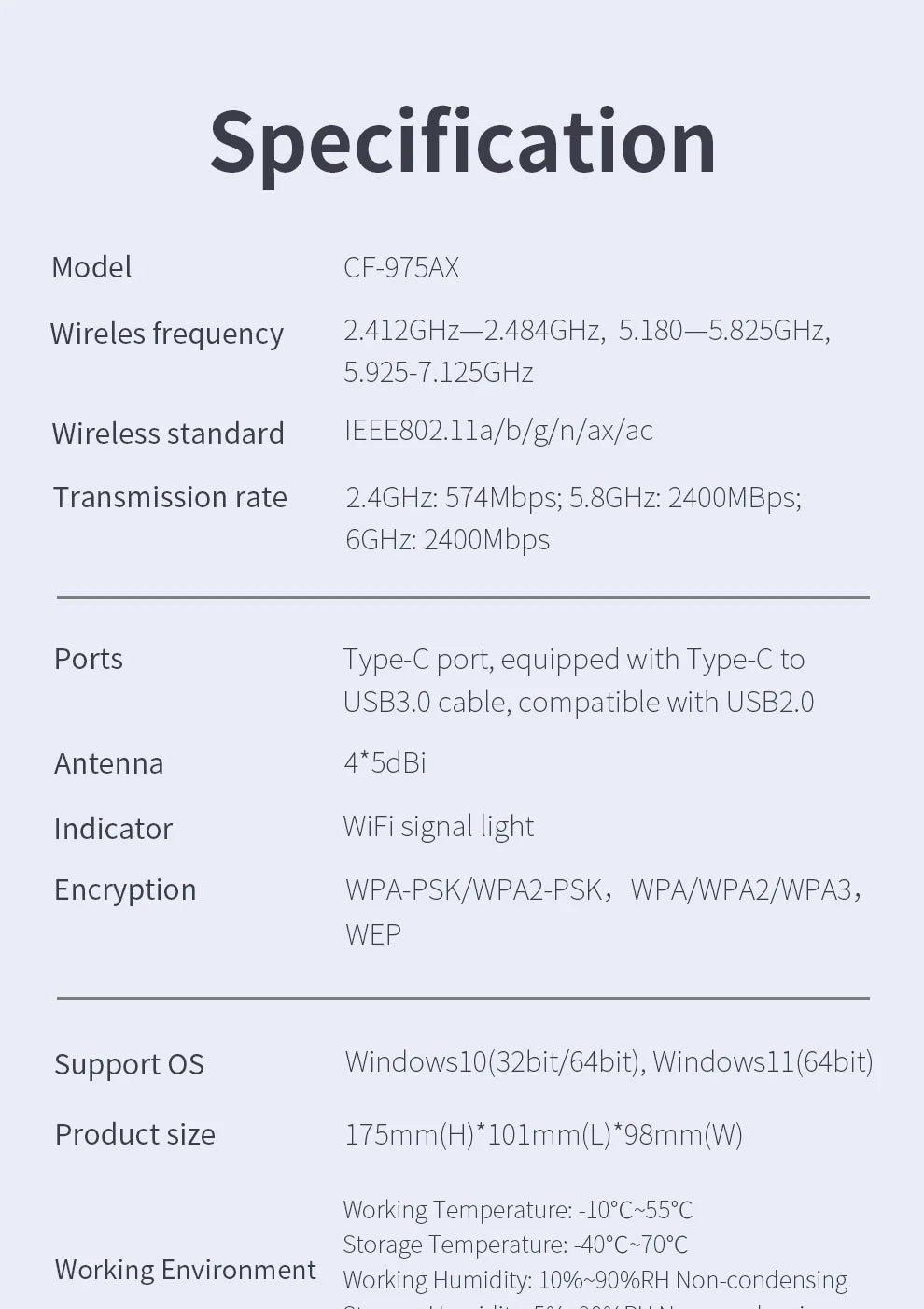 CowLost | comfast-usb-wifi-6-adapter-2-4g-5g-6g-5374mbps-usb3-0-wireless-adaptador |20