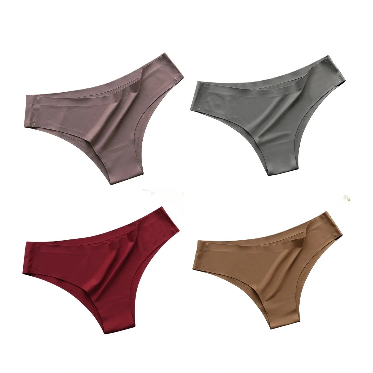 CowLost | product_id-4pcs-women-s-ice-silk-low-rise-brazilian-briefs-soft-breathable-panties-m-xl |25