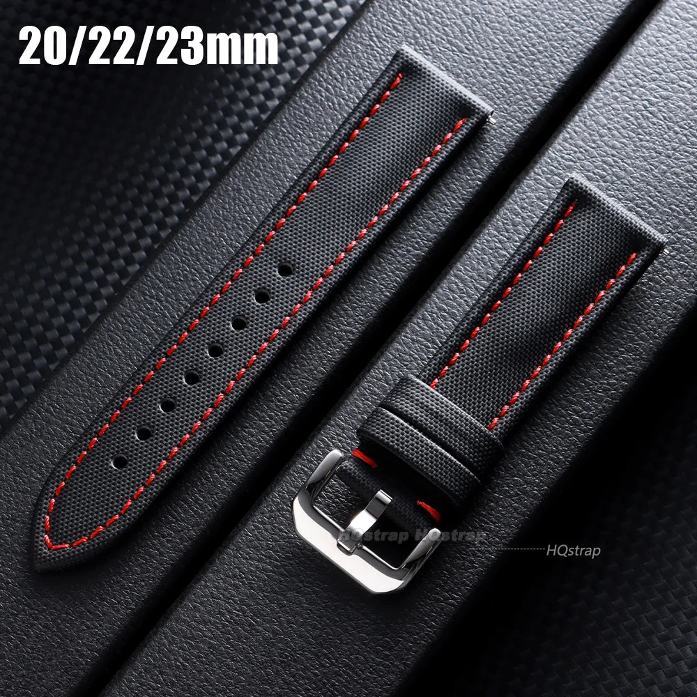 CowLost | product_id-nylon-sailcloth-quick-release-watch-band-for-omega-seiko-20mm-22mm-23mm-black-unisex-strap |7