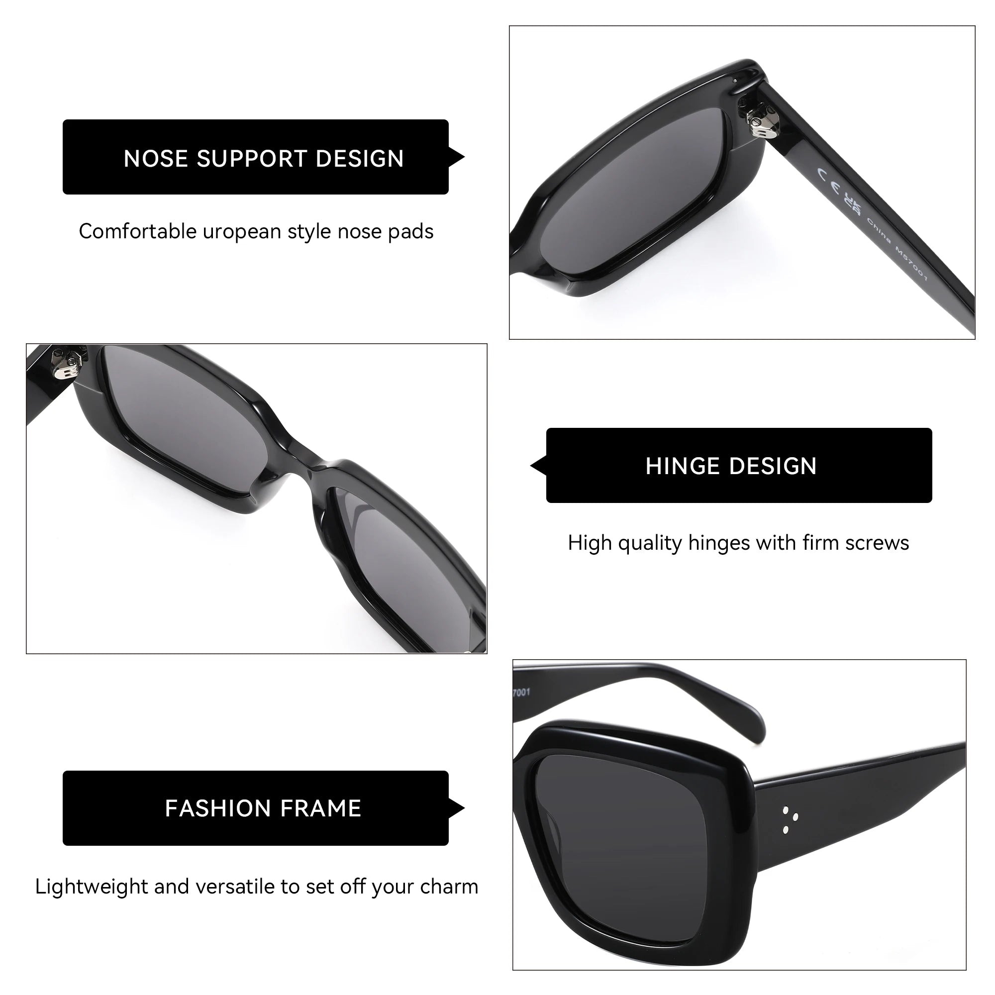 CowLost | zenottic-women-large-rectangle-polarized-sunglasses-thick-frame-uv400-protection |5
