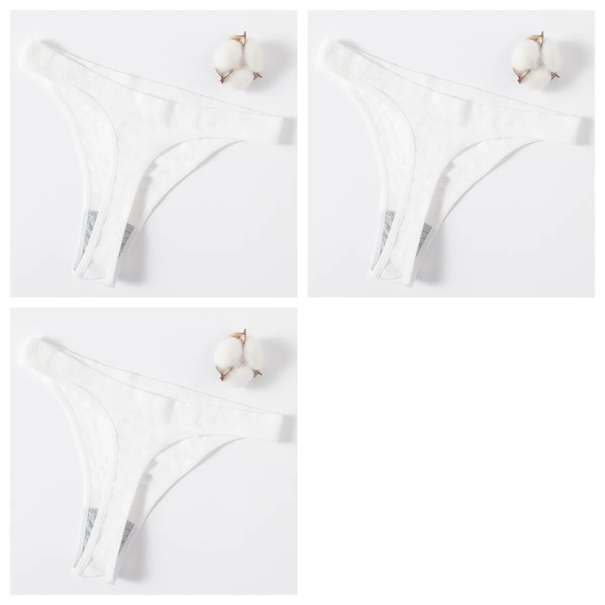 CowLost | product_id-3pcs-womens-brazilian-low-rise-ribbed-stretch-g-string-panties-m-xl-soft-comfort |32