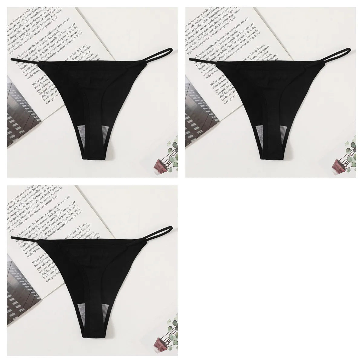 CowLost | product_id-3pcs-women-low-rise-seamless-g-string-thong-panty-set |17