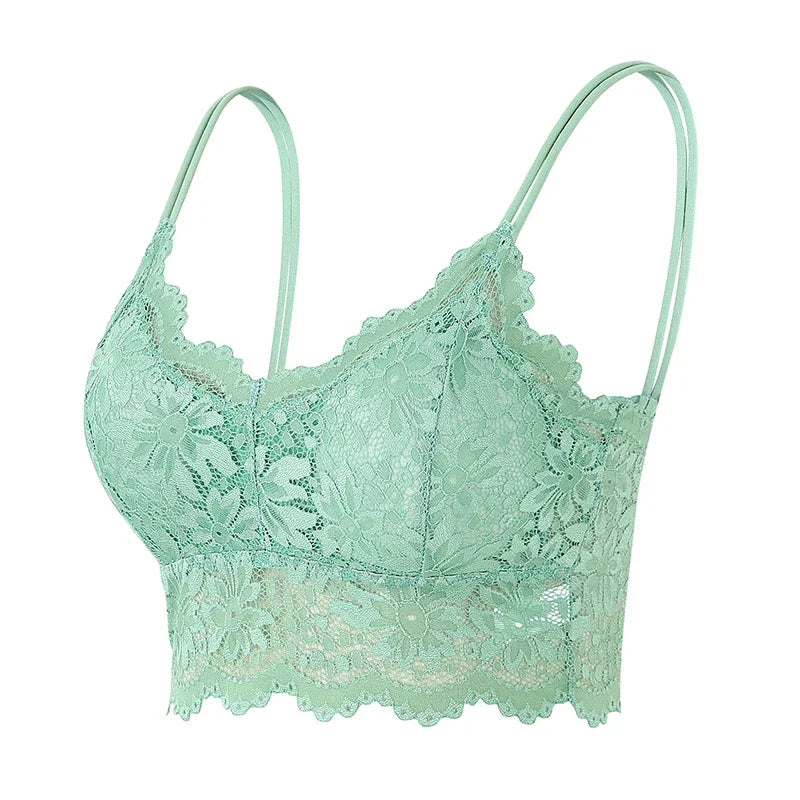 CowLost | 7-color-lace-sexy-crop-top-women-padded-camisole-bra-breathable |6