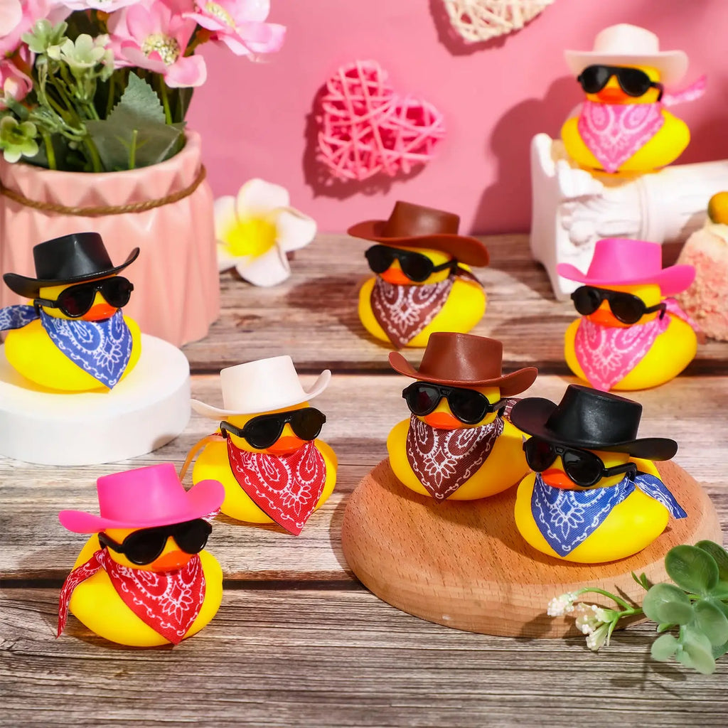 CowLost | product_id-6-pack-cowboy-rubber-ducks-with-hat-and-scarf-mini-party-favor-toys-for-shower-and-birthday |3