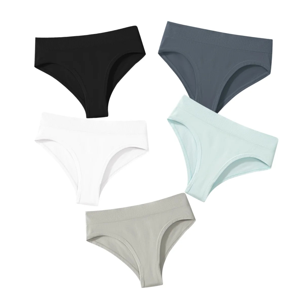 CowLost | product_id-5pcs-high-rise-seamless-women-s-solid-color-brief-panties-s-xxxl |16
