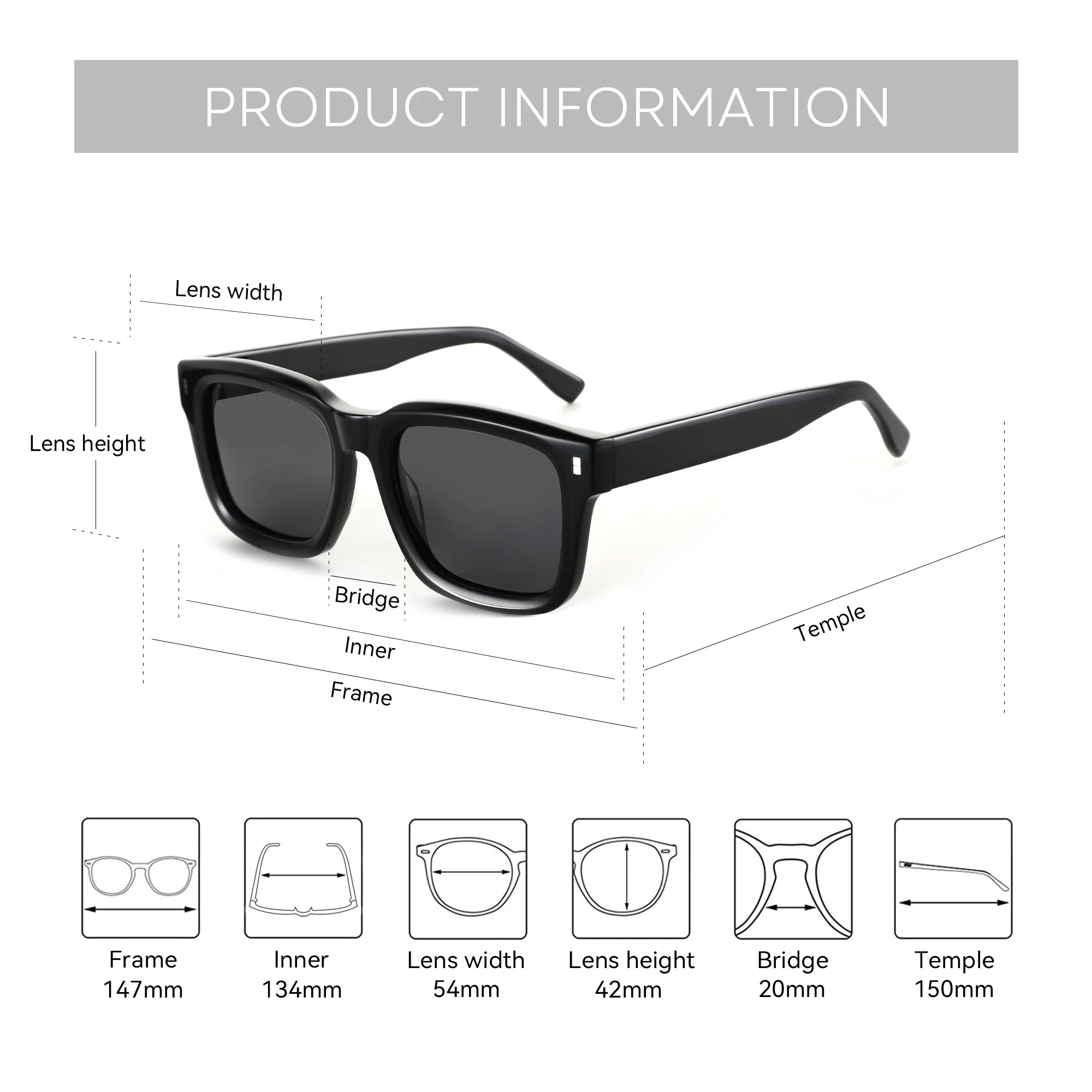 CowLost | zenottic-trend-square-polarized-sunglasses-handmade-acetate |4