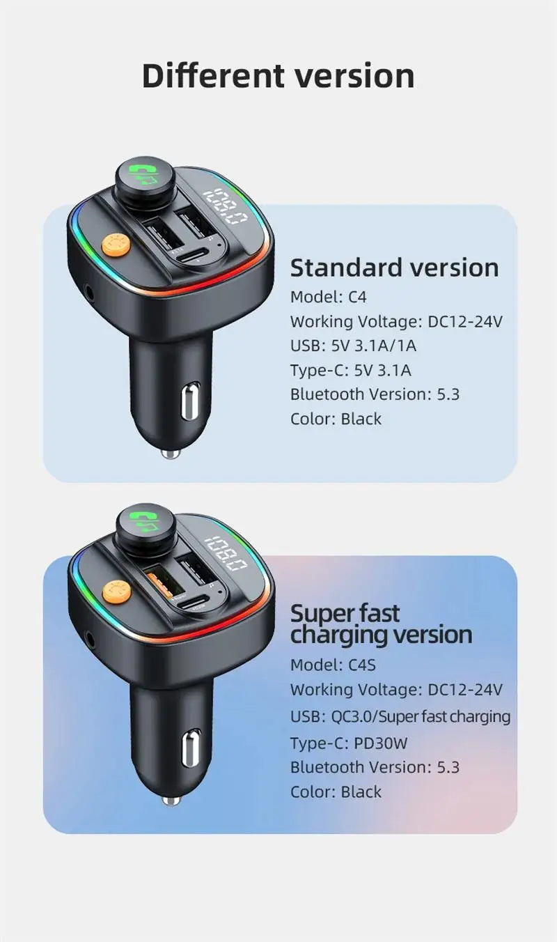CowLost | product_id-pd30w-fast-charger-bluetooth-5-3-fm-transmitter-handsfree-car-aux-mp3-player-with-adapter |15