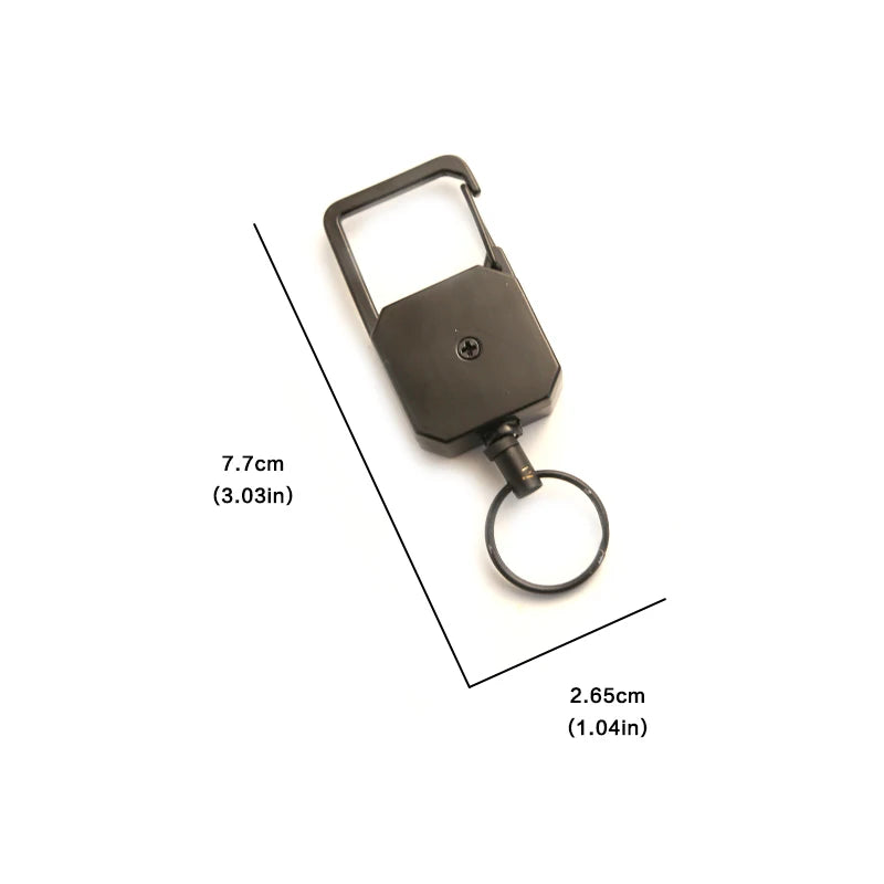 CowLost | retractable-key-ring-outdoor-anti-loss-key-chain-d-shaped-climbing-carabiner-lanyard-easy-pull-buckle-highly-elastic-key-ring |6