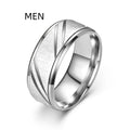 2025 Stainless Steel Couple Slash Rings Fashion Jewelry Wholesale