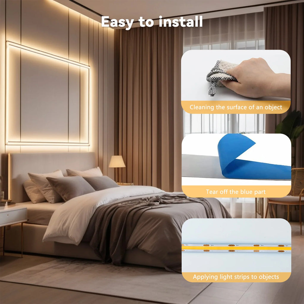 CowLost | light-ropes-strings-product_id-touch-dimmable-5v-usb-cob-led-strip-light-320-leds-m-flexible-tape-for-room-backlight-and-wall-decor |5