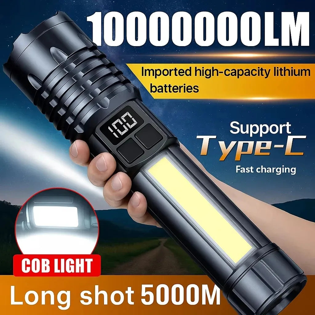 CowLost | product_id-kfvc-portable-rechargeable-type-c-led-flashlight-with-cob-side-light-for-camping |3
