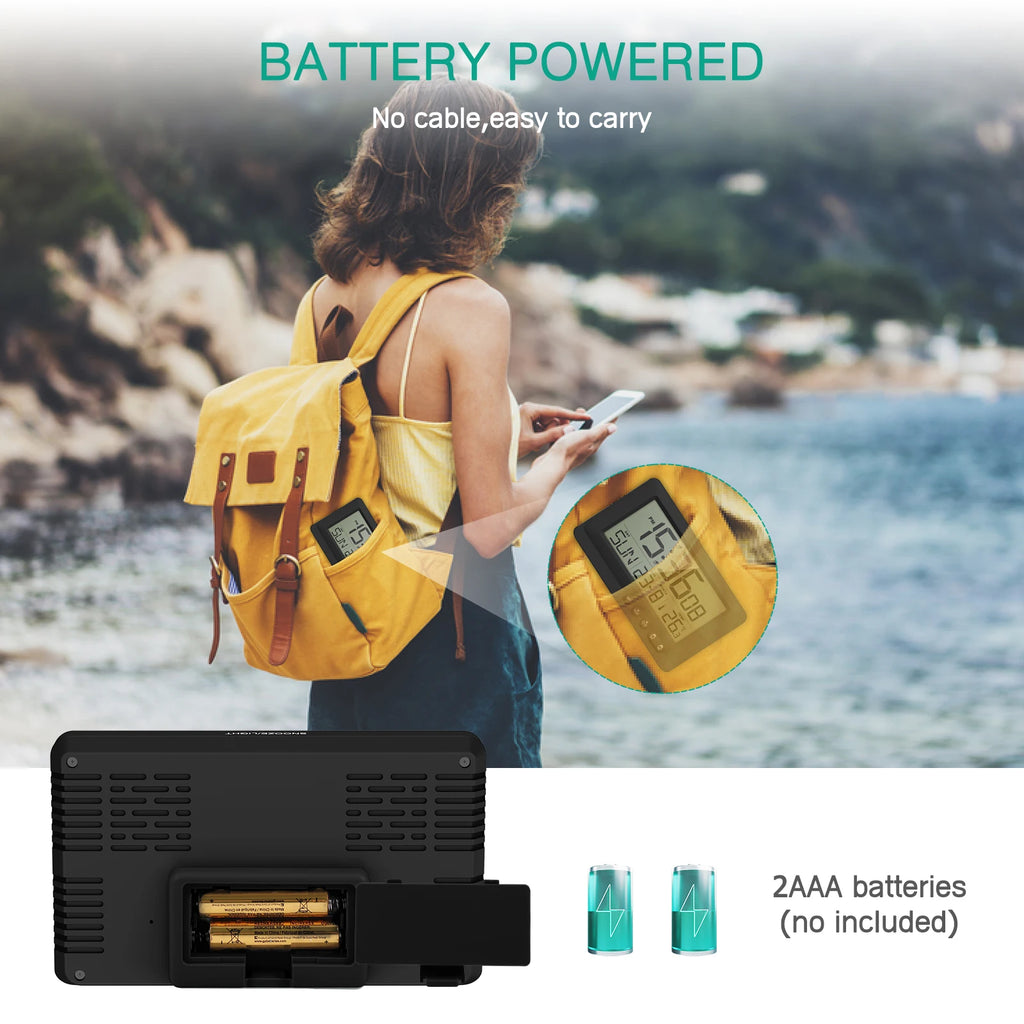 ORIA Digital Travel Alarm Clock with LCD, Dual Alarms & Calendar for Bedroom Office