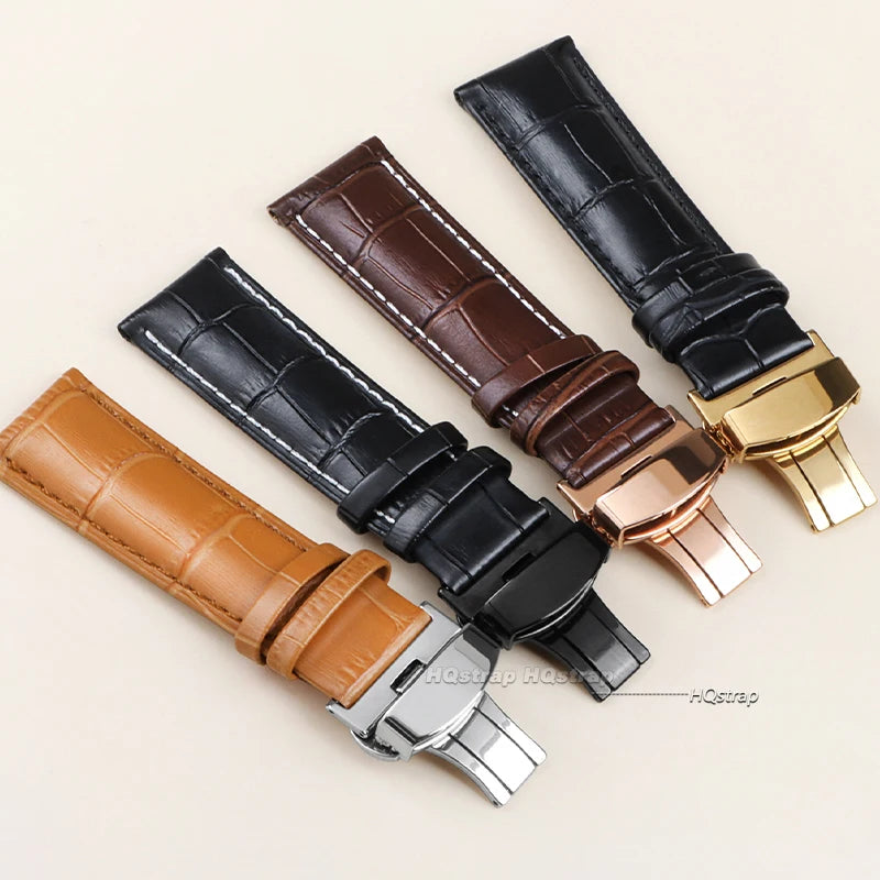 CowLost | product_id-leather-watch-band-16-24mm-unisex-with-metal-butterfly-clasp-and-gift-box |2