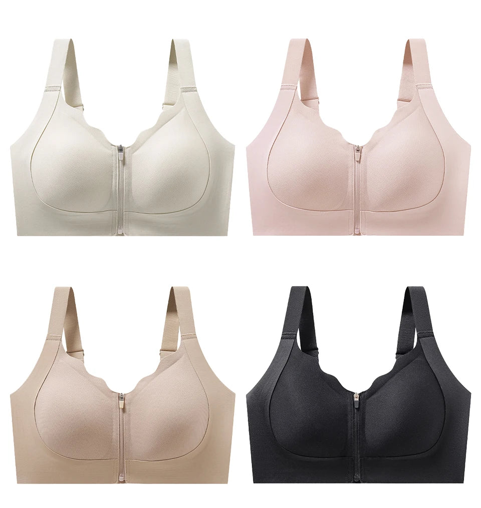 CowLost | product_id-fallsweet-womens-wireless-seamless-front-zipper-sports-bra-crop-top-for-yoga-fitness |11