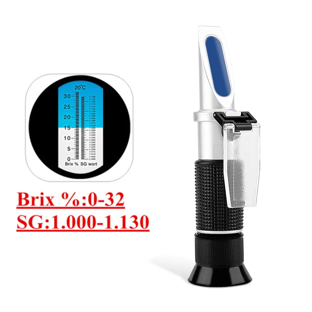 Beer Wine Wort Refractometer Dual Scale 0-32% Brix 1.000-1.130 SG with ATC Homebrew Hydrometer