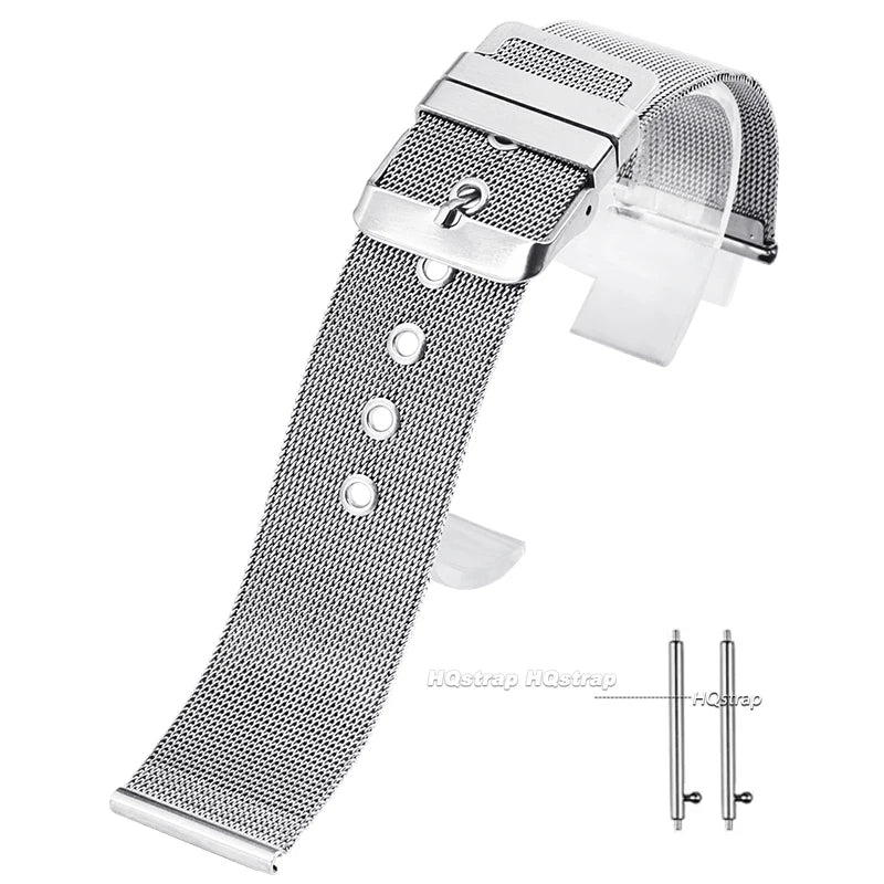 CowLost | product_id-universal-stainless-steel-milanese-watchband-18-24mm-silver-black-replacement-strap-for-smartwatches |8