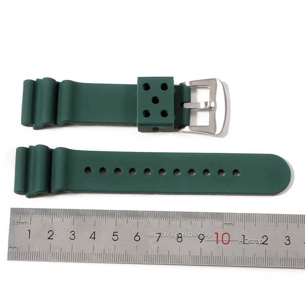 20mm 22mm Silicone Watch Strap for Seiko SKX007 SKX009 Sports Water Resistant Unisex Band