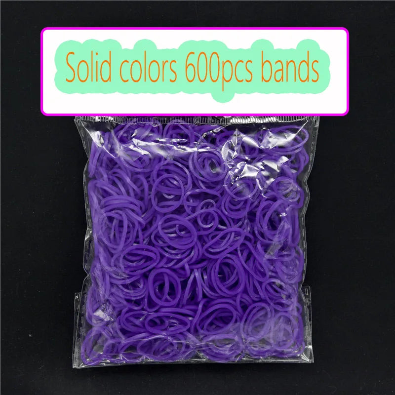 CowLost | bracelets-product_id-600pcs-color-rubber-loom-hair-ties-bands-bracelets-diy-craft-accessories-kit |13