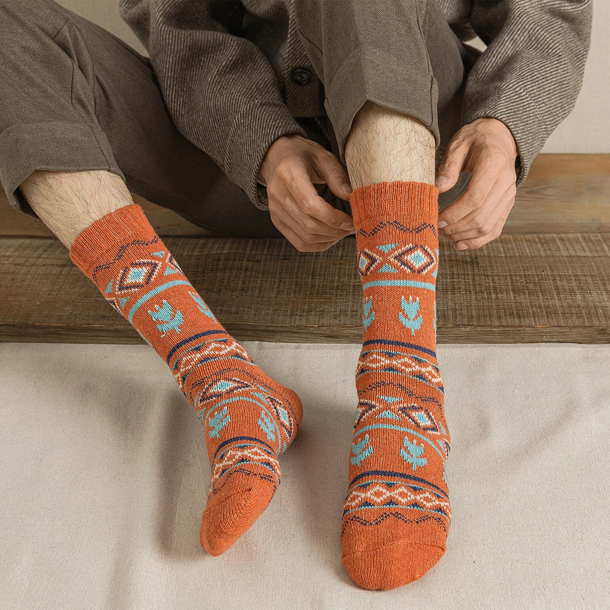 CowLost | sporting-goods-5-pairs-thick-warm-winter-socks-for-men-women-retro-style |15