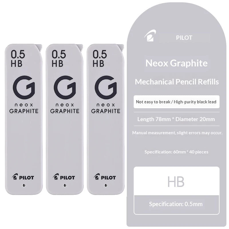CowLost | pilot-limited-neox-hrfg-05-auto-feed-graphite-lead-0-3-0-5-0-7mm-high-purity-for-shake-advance-mechanical-pencil-japanengineered-1 |13