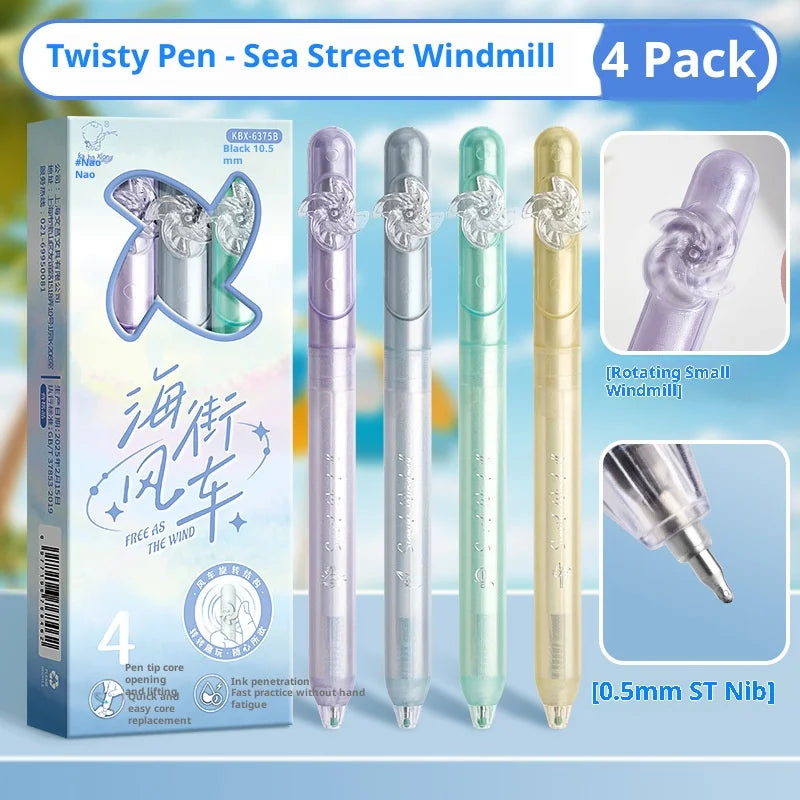 CowLost | product_id-4-pack-kawaii-retractable-gel-pens-0-5mm-fast-drying-spinning-twist-pen-for-school-journaling |19