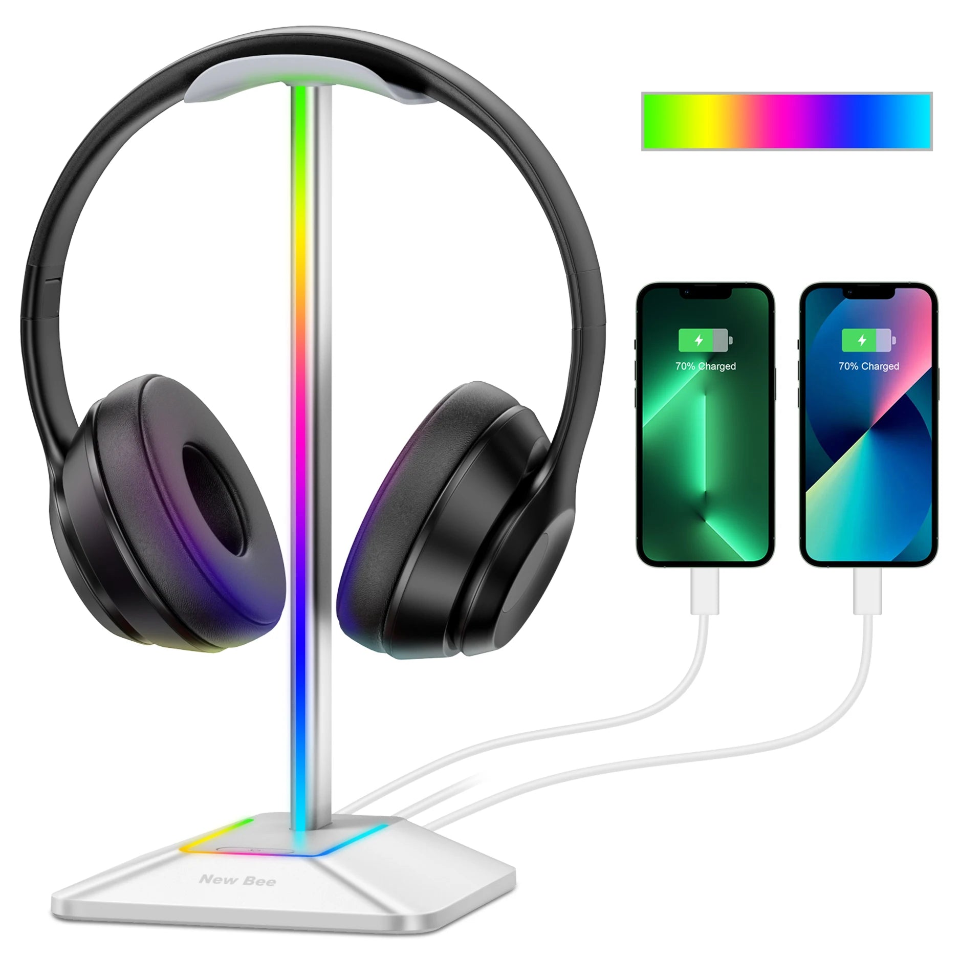 CowLost | mobile-phone-cases-new-bee-z8-rgb-headphone-stand-with-usb-ports |15