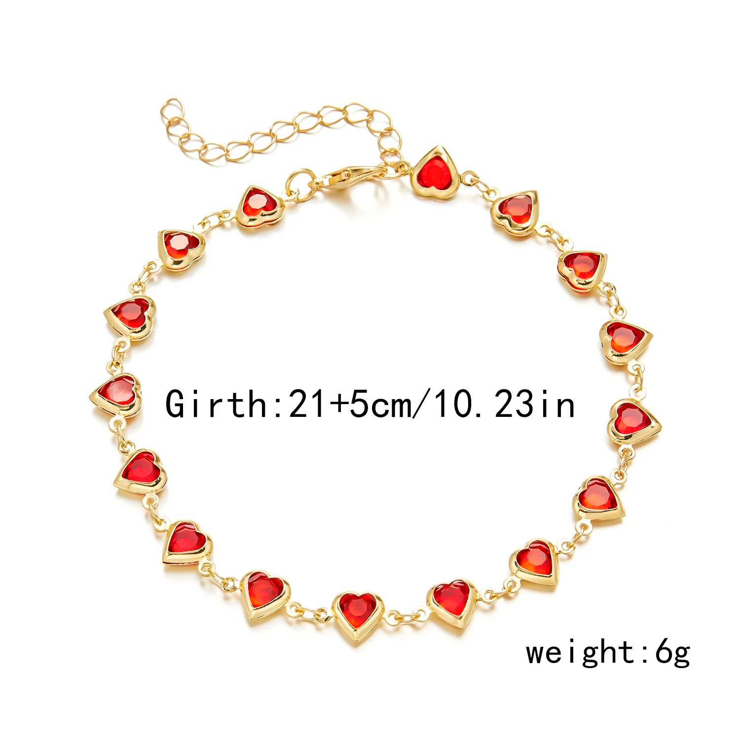 CowLost | vintage-boho-love-heart-crystal-colorful-anklet-for-women |3
