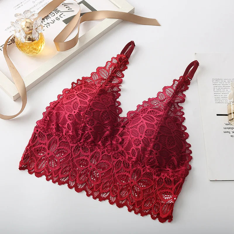 CowLost | product_id-wireless-lace-v-neck-push-up-bralette-for-women-comfortable-wireless-lift |9