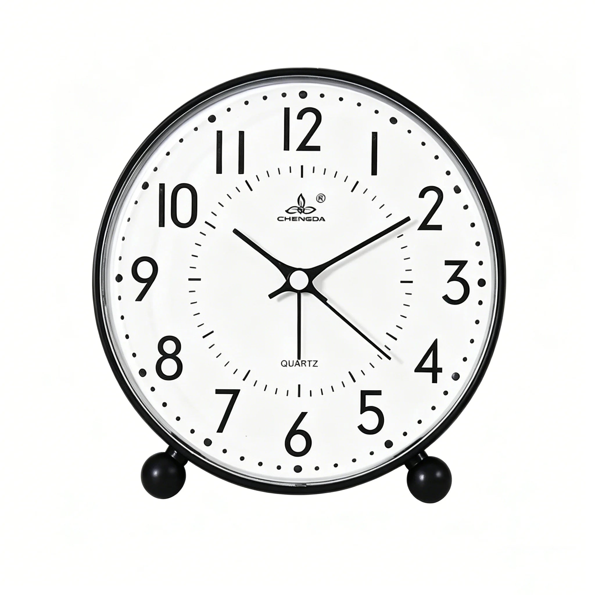 5 Inch Round Analog Quartz Alarm Clock Battery Powered for Bedroom Office Home