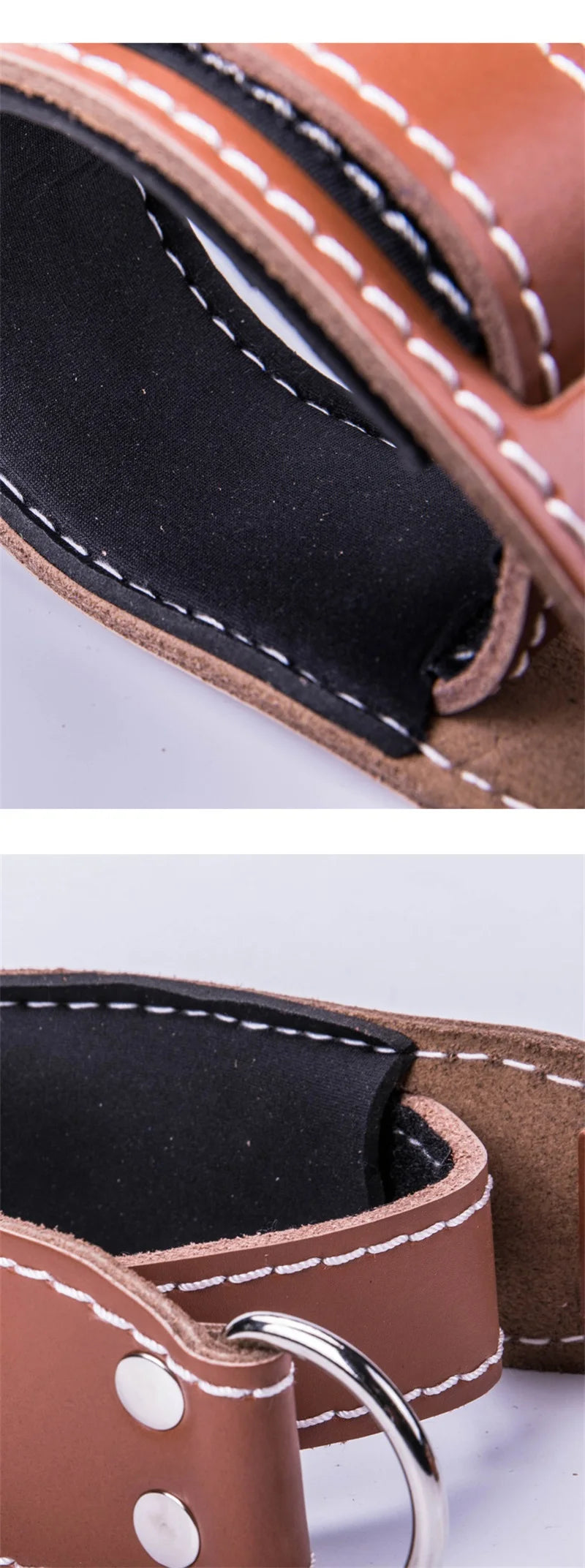 CowLost | sporting-goods-adjustable-leather-ankle-strap-cuffs-for-cable-machine-attachment |14