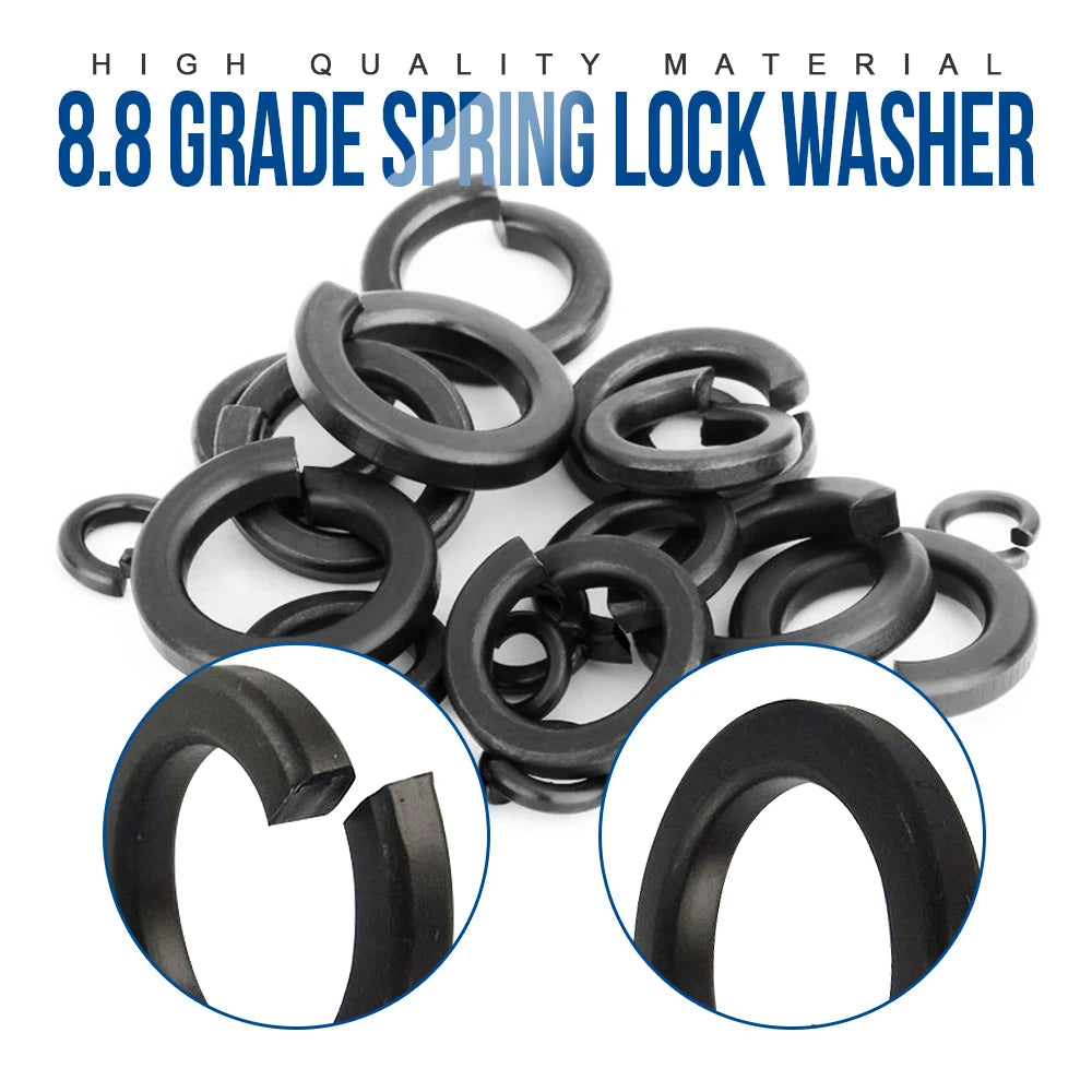 CowLost | 300-480pcs-lock-washers-set-stainless-steel-black-carbon-steel |2