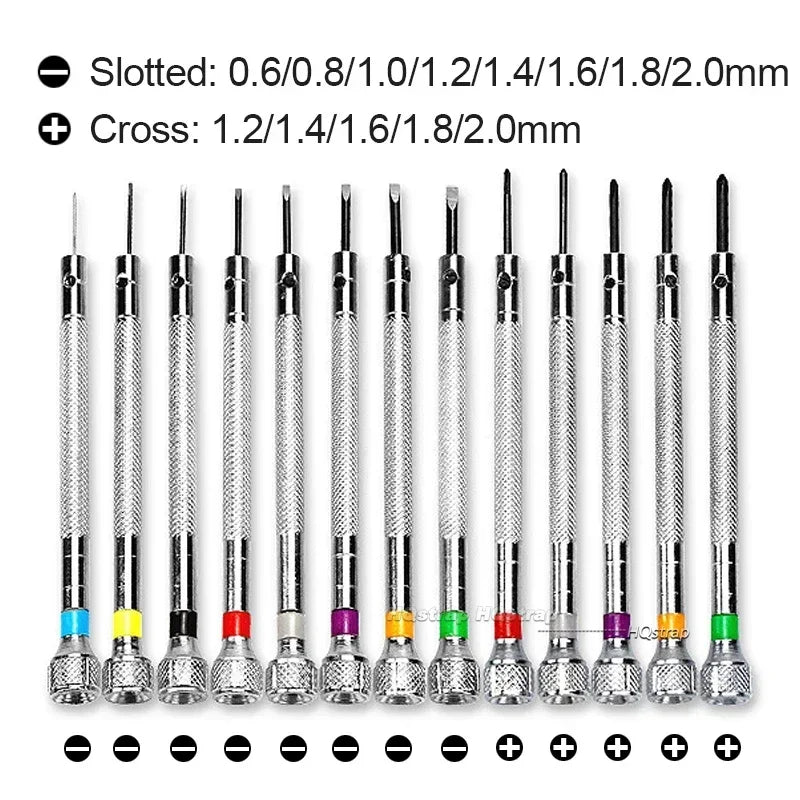CowLost | product_id-13pcs-precision-watchmaker-screwdriver-set-0-6-2-0mm-slotted-cross-repair-tools |2