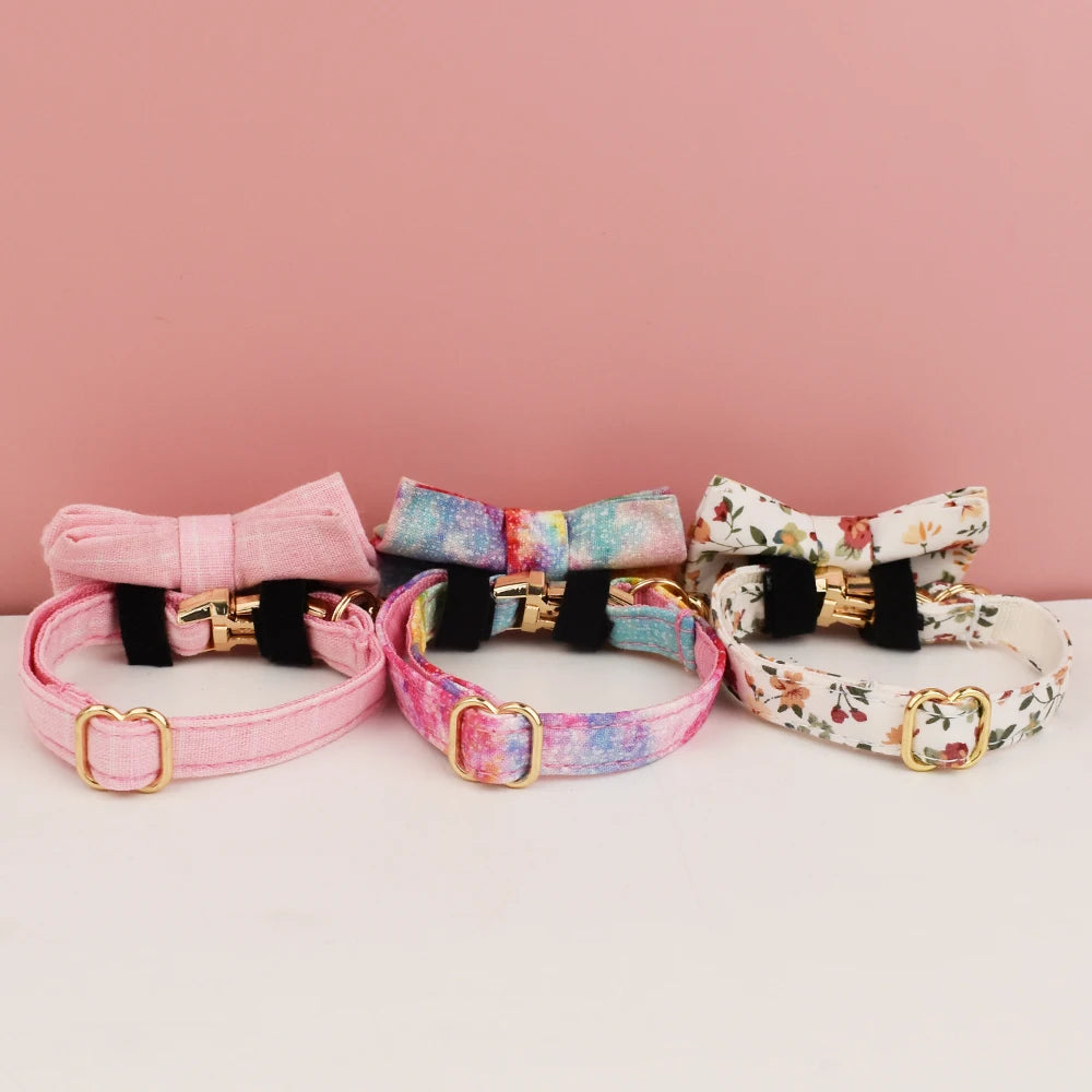 CowLost | cat-furniture-adjustable-cat-collar-with-bowknot-and-safety-release |5