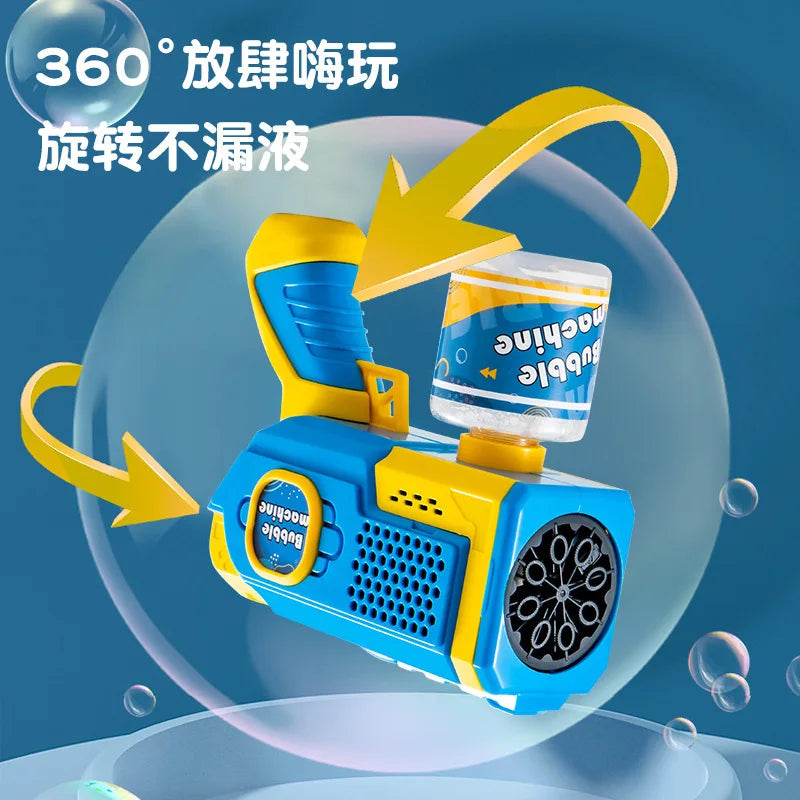 Space Electric Automatic Bubble Gun Toy for Kids Outdoor Summer Games
