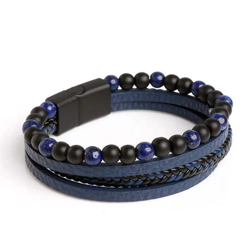 CowLost | jiayiqi-leather-bracelet-punk-hip-hop-metal-charm-tiger-eye-stone-beads-multi-layer-bracelet-for-men |4