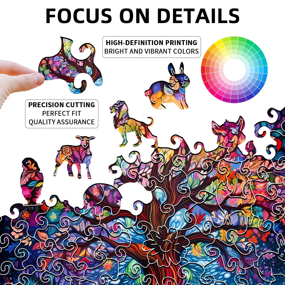 CowLost | product_id-adult-wooden-tree-of-life-jigsaw-puzzle-with-irregular-animal-shapes-creative-gift |3